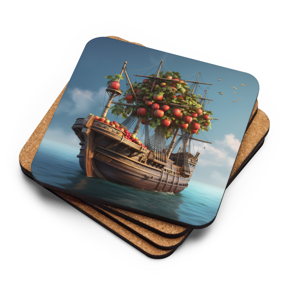 Pirate Ship Apples Coaster